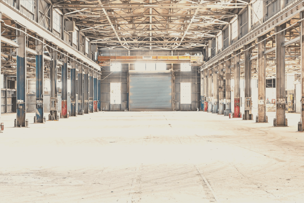 Interior image of large warehouse space in north Charleston